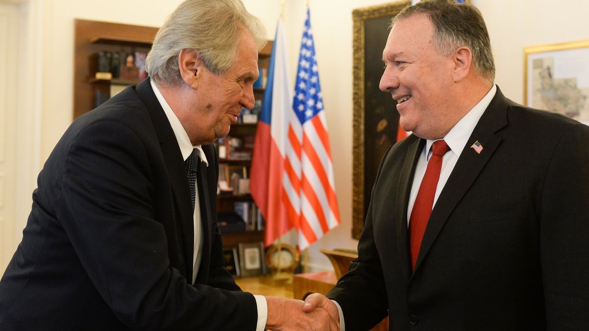 Zeman s ministrem USA Pompeem řešil vzájemné vztahy a obchod
